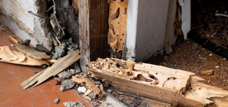 Severe termite damage to home walls leads to the need for termite letters, contracts, and bonds between home buyers and sellers.